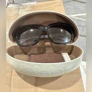 Coach L081 Ashley Sunglasses, Black Frame and Black/Grey Lens